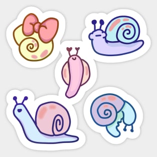 Pastel Snails Sticker